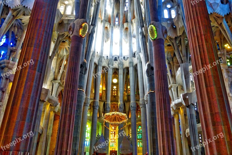 Familia Segrada Cathedral Basilica Ceiling Barcelona