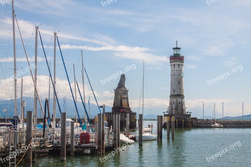 Lindau Lake Constance Port Lighthouse Harbour Entrance