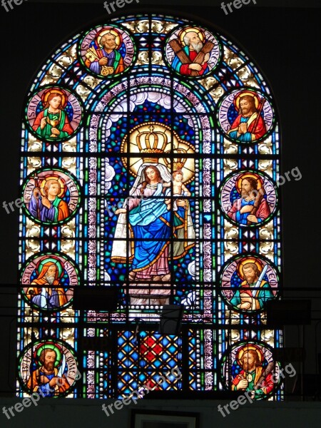 Stained Glass Church Santo Window Colorful