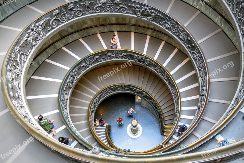 Vatican Museum Spiral Steps Stairway Descending