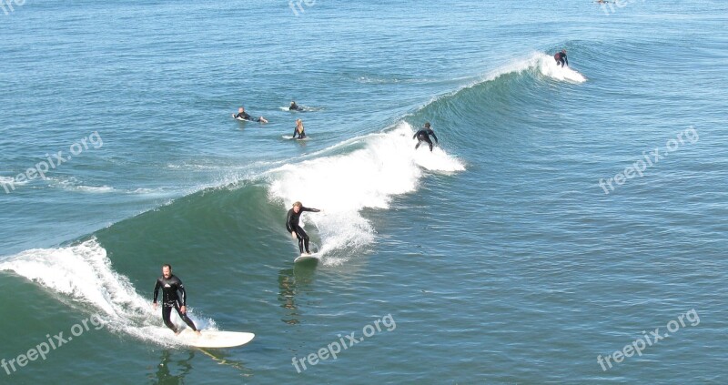 Surf Waves California Sea Sport