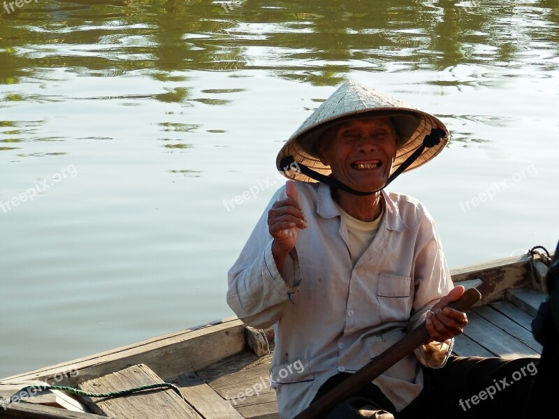 Smile Fisherman River Native Vietnam