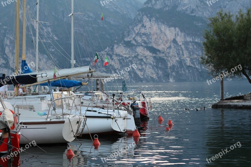 Boats Ship Garda Torbole Boats In The Harbor