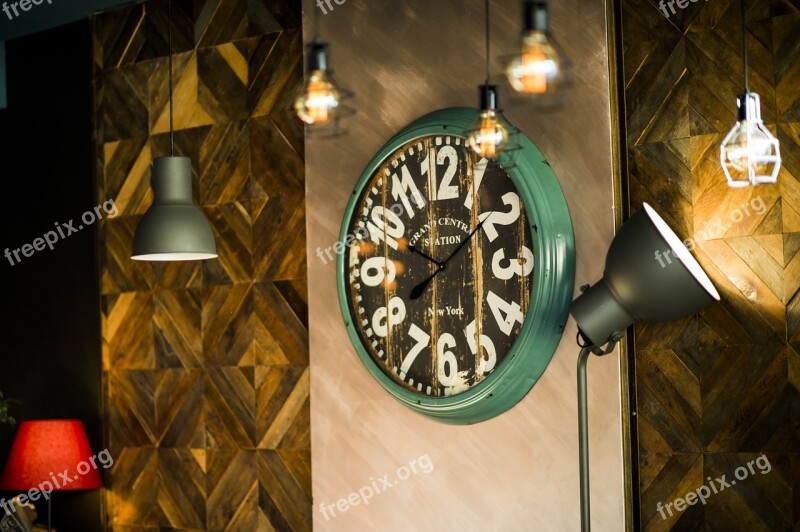 Clock Decoration Restaurant Glitter Table