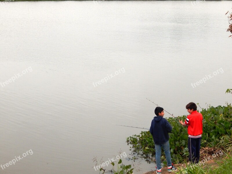 Boys Fishing Child Fishery Rio