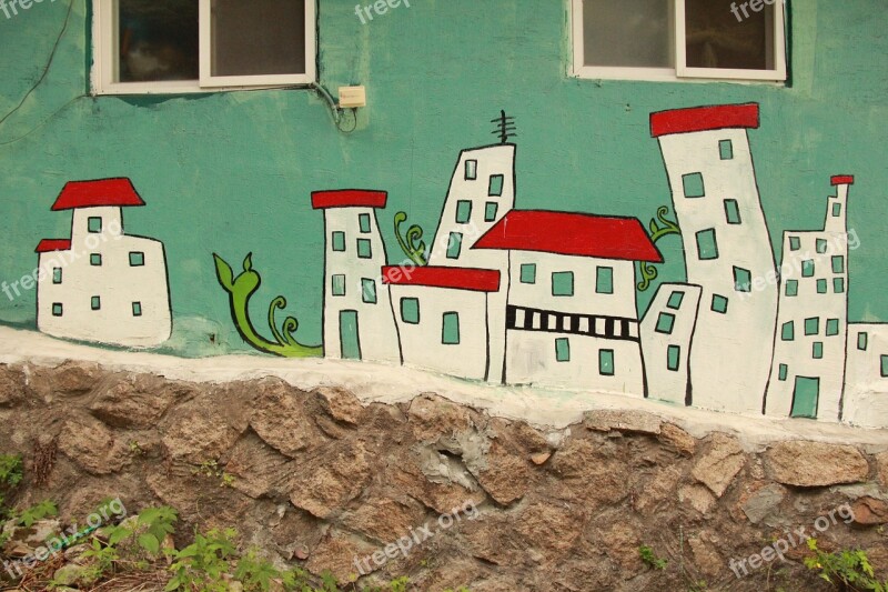 Mural Village Figure Ant Town Free Photos