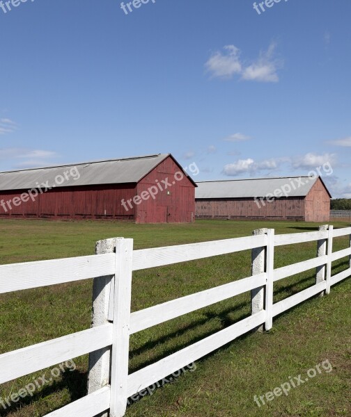 Barns Tobacco Fence Farm Rural