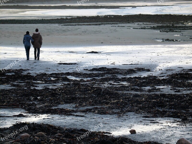 Winter Walk Beach Guernsey Couple