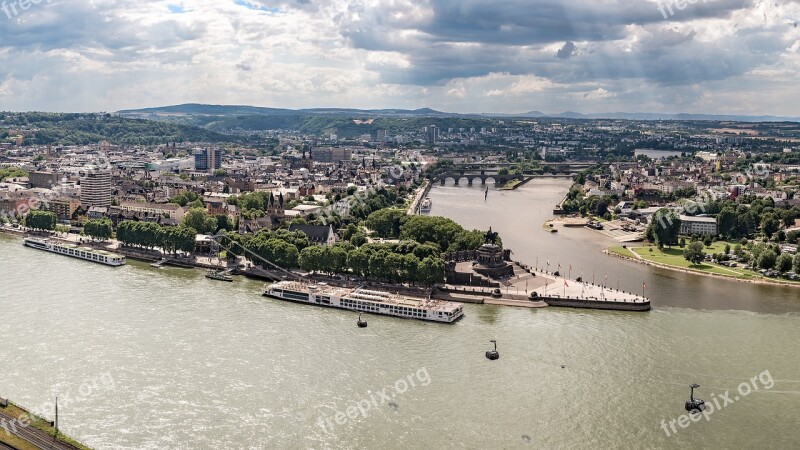 Koblenz German Corner Kaiser Wilhelm Monument Rhine Mosel