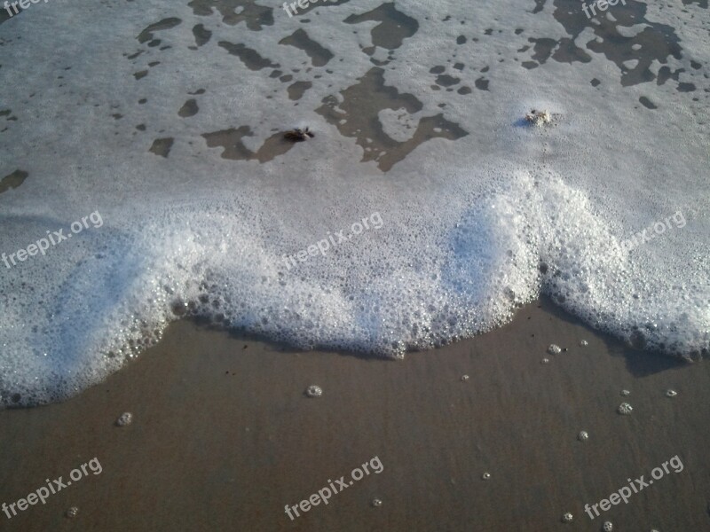 Beach Foam Wave Ocean Sea