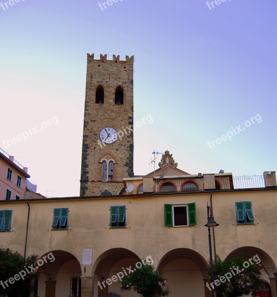 Torre Watch Medieval Campanile Cinque Terre