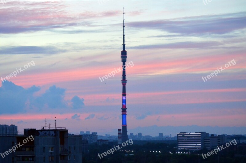 Television Radio Tower Communication Sunset