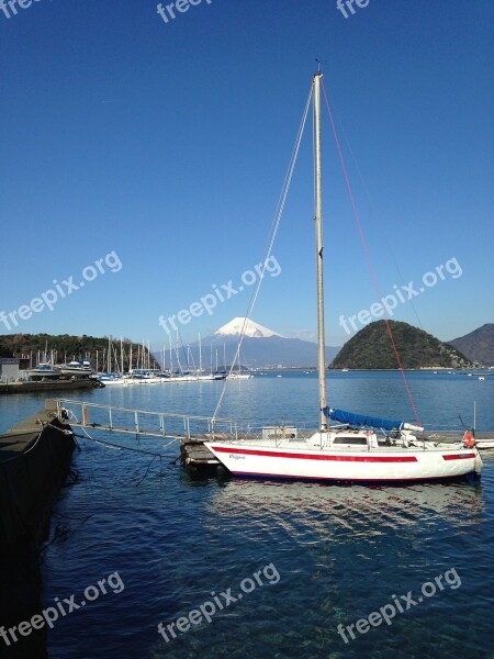 Mt Fuji Sea Cruiser Blue Sky Free Photos