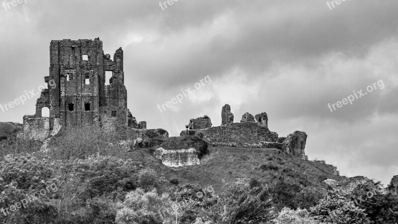 Castle Corfe Castle Corfe Dorset England