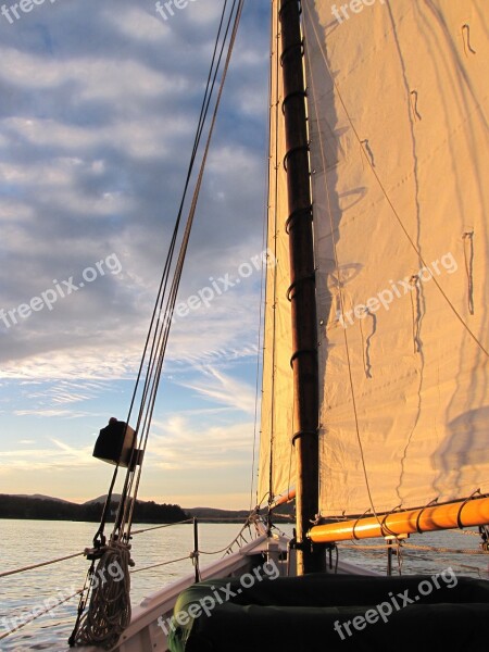 Sailing Sunset Maine Free Photos