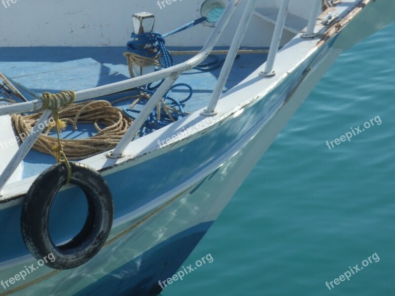 Boat Sea Blue Reflection Ripples