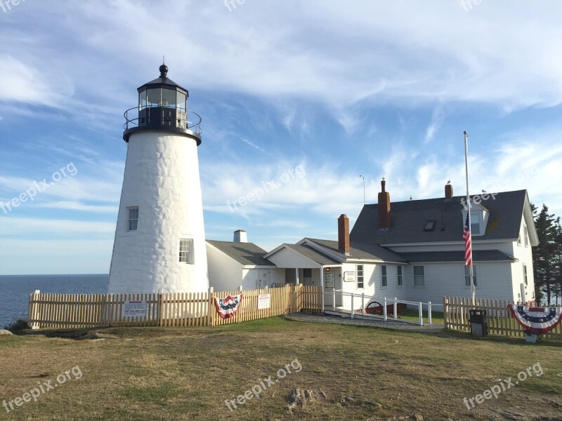 Lighthouse Ocean Sea Coast Sky