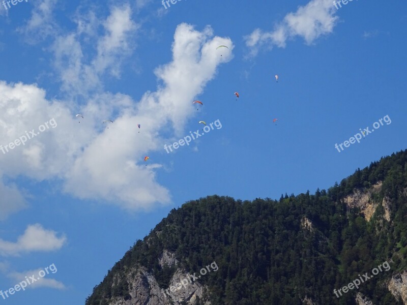 Paraglider Sky Paragliding Mountain Summer