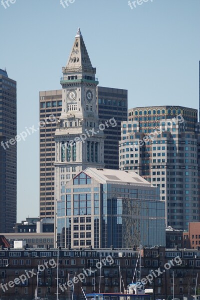 Tower Clock Boston Custom House Architecture