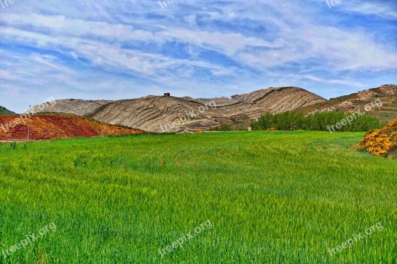 Field Mountain Stone Agriculture Nature Landscape