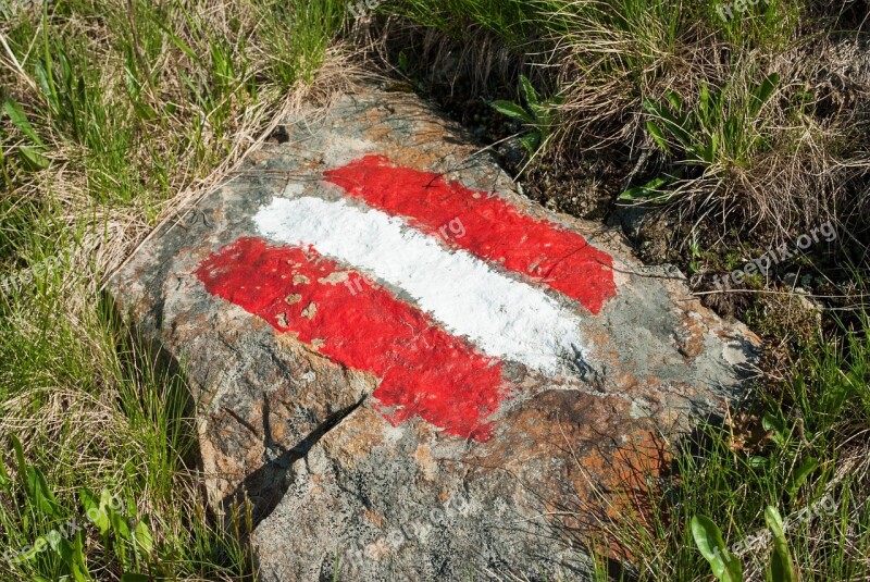 Mark Red White Red Austria Trail Waymarks