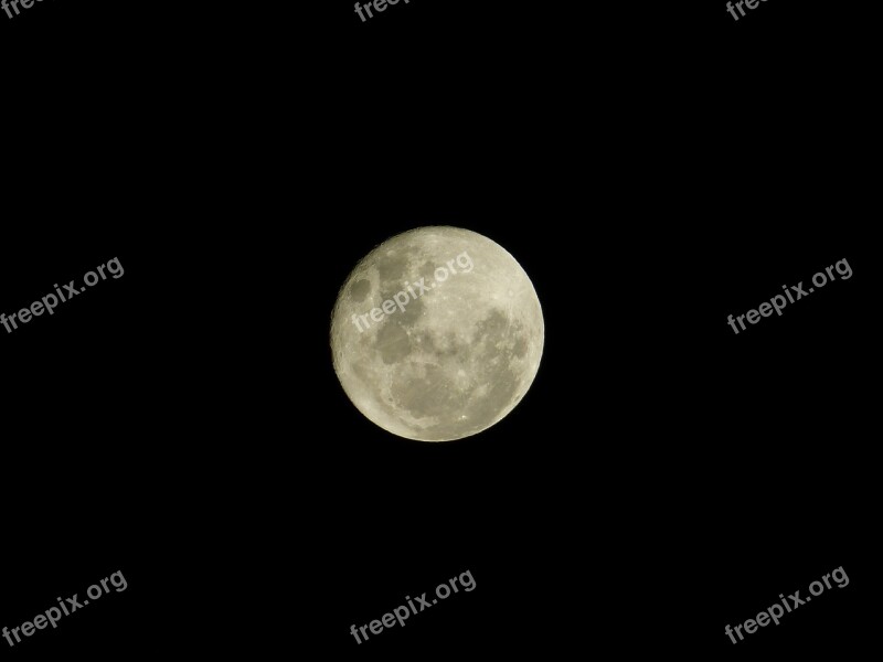 Moon Black Background Night Lunar Surface Craters