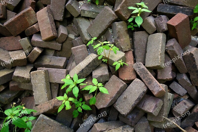 Brick Stone Block Pile Pile Of Bricks