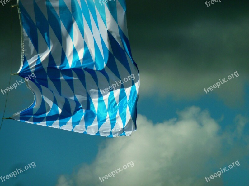 Flag Blue White Bavaria Flutter Bavarian Flag