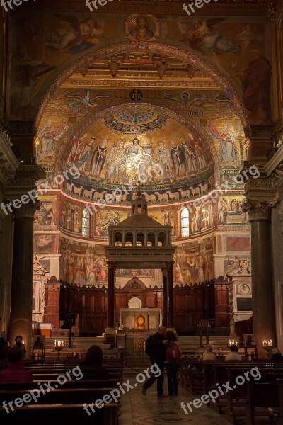 Rome Italy Church Santa Maria In Trastevere Trastevere