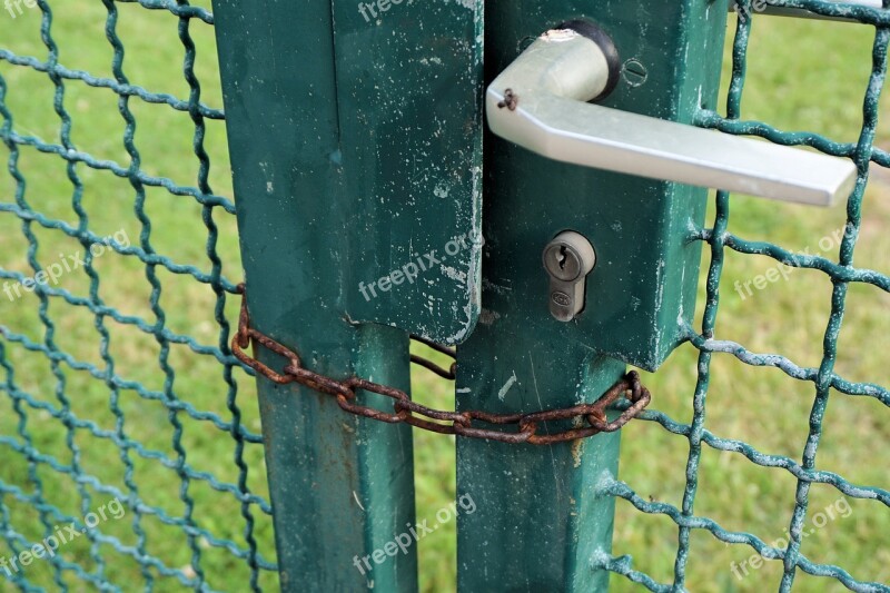 Closed To Fence Goal Garden Door