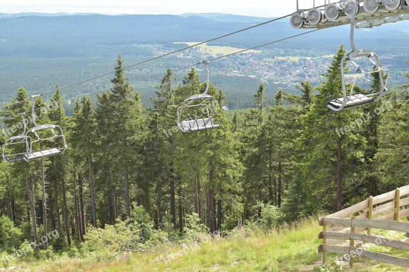 Chairlift Landscape Mountains Highlands Braunlage