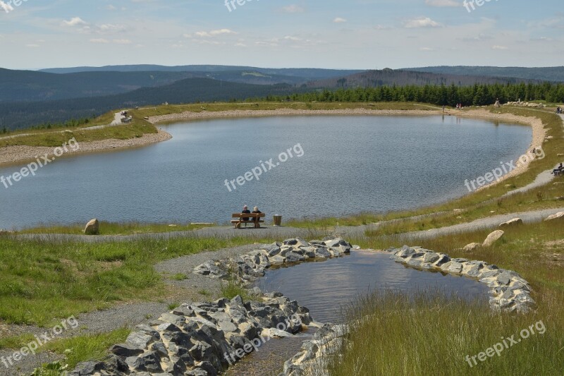 Artificial Pond Plateau Quiet Zone Landscape Mountains