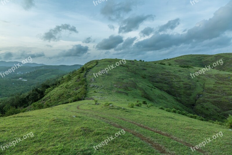 Meadows Landscape Greenery Cloud Kerala