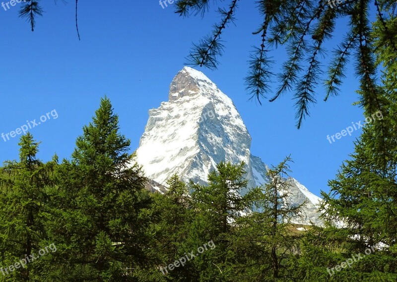 Zermatt Matterhorn Mountains Switzerland Valais