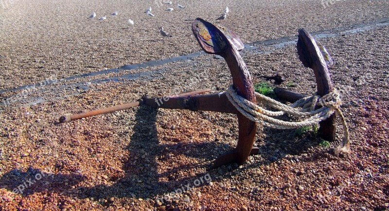 Beach Anchor Sea Aldeburgh Suffolk