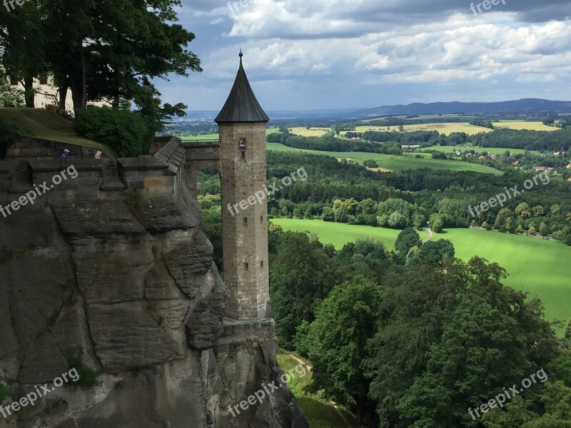 Tower Elbe Sandstone Mountains Landscape Free Photos