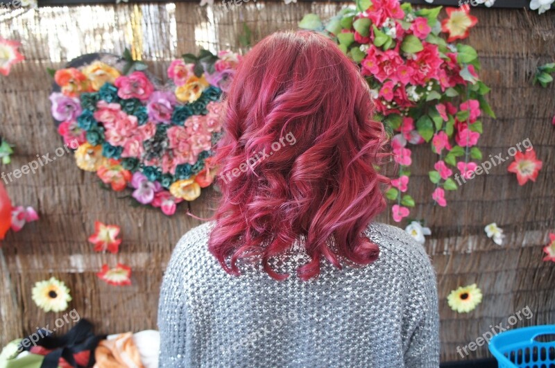 Pink Hair Curls Blow Wave Blow Out Flowers