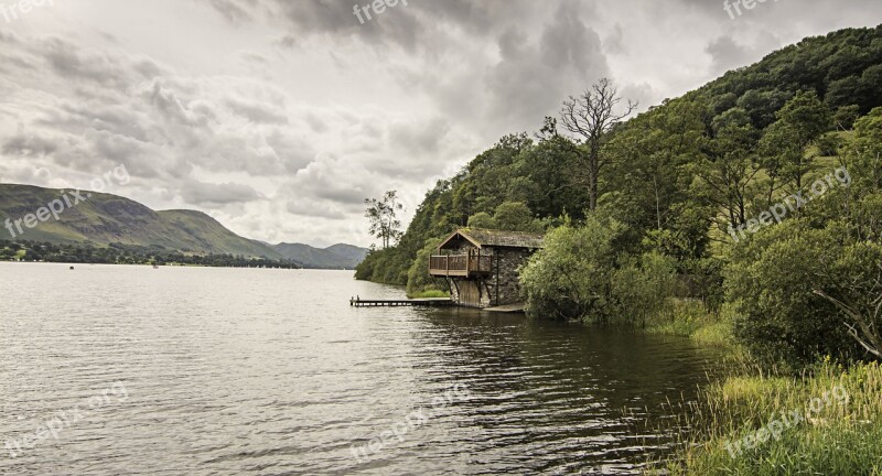 Lake District Boathouse Water United Kingdom Free Photos