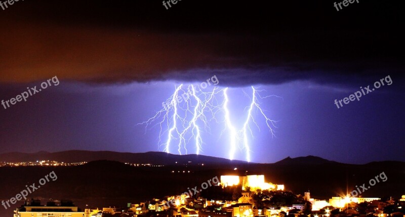 Lightning Storm Clouds Rain Thunder