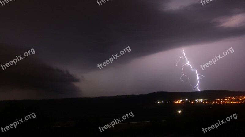 Thunderstorm Storm Clouds Sky Rain