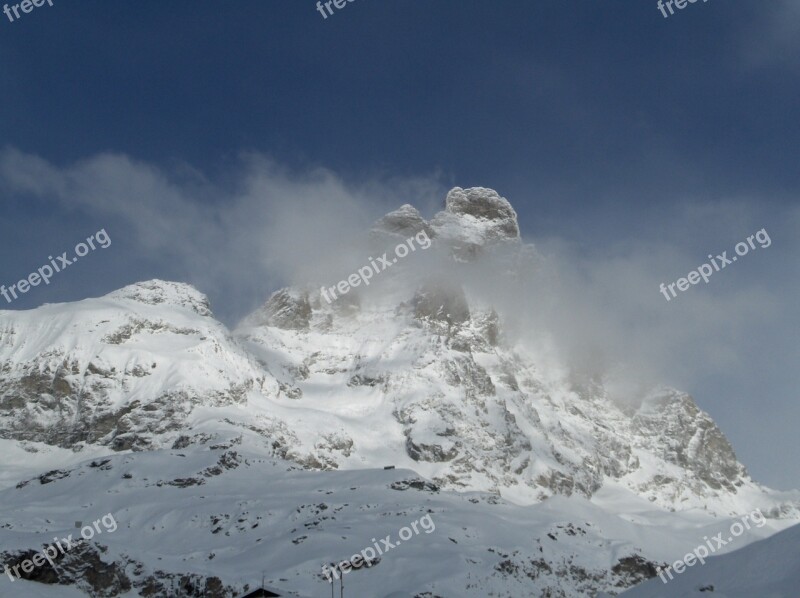 Winter Winter In The Mountains Snow Top View Tops