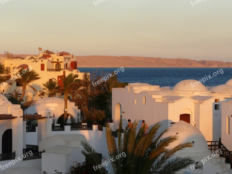 Hurghada Egypt Hotel Complex Abendstimmung Sunset