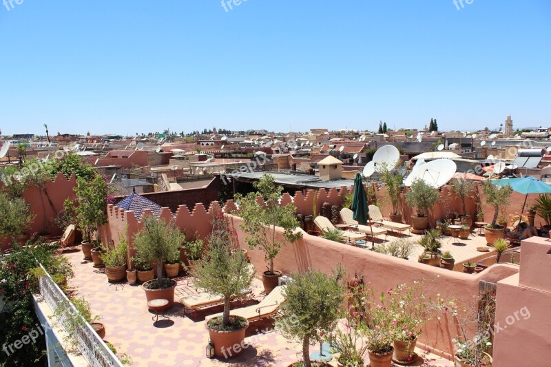 Marrakech Riad Historic Center Sun Terrace Sun Lounger