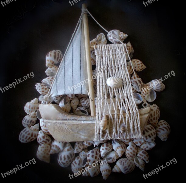 Sailing Vessel Mussels Fishing Net Decoration Web