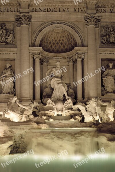 Rome Fontana Di Trevi Night Rome By Night Monument