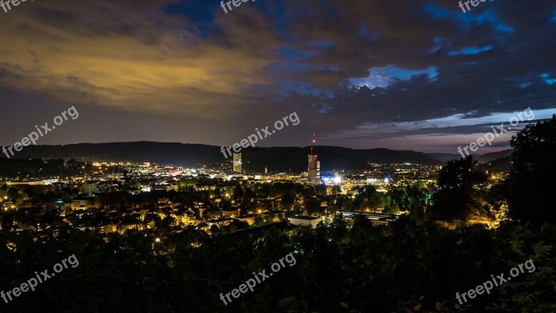 Winterthur Night Sky Lighting City