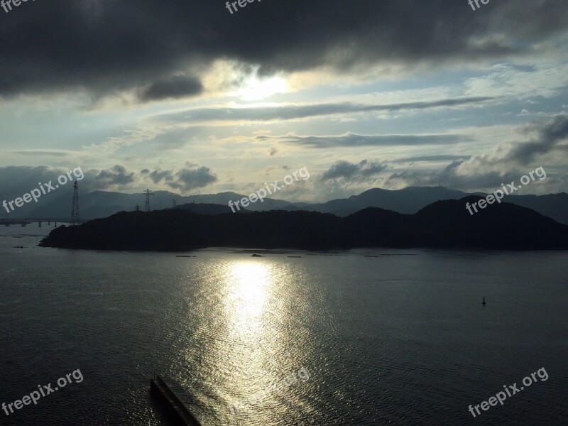 Island Sea Cloud Sunset Reflection