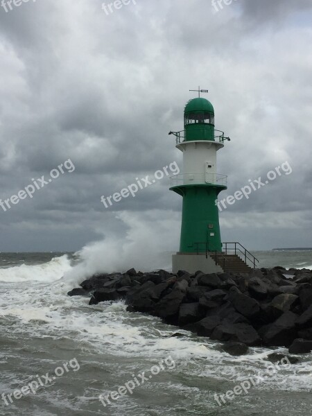 Baltic Sea Warnemünde Lighthouse Free Photos