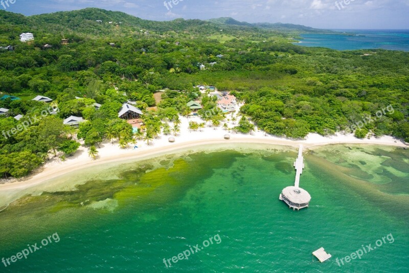 Palmetto Bay Roatan North Shore View From Plane Landscape