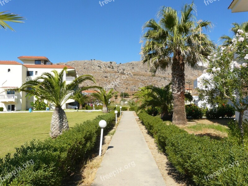 Rhodes Hotel Complex Palm Trees Sun Vacations